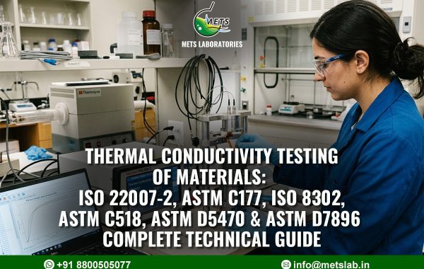Accredited thermal conductivity testing equipment evaluating heat transfer at METS Lab